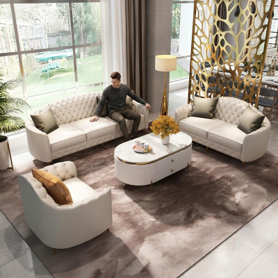 Sofagarnitur 3+2+1 Sitzer Set Design Sofas Polster Couchen Moderne Leder Couch