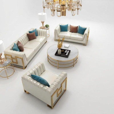 Luxus Möbel Sofagarnitur Couch Sofa Polster 3 2 1 Sitzer Couchtisch 4tlg