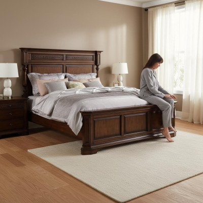 Holzbett Bett Doppelbett Echtholz Schlafzimmer Hotel 180x200cm Neu Betten Neu