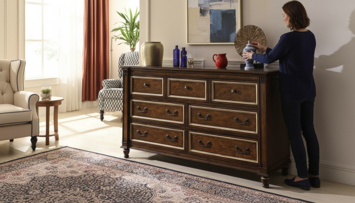 Design Kommode Anrichte Side Lowboard Schrank Regal Luxus Beleuchtet Wohn Zimmer