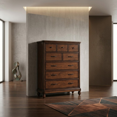 Landhaus Stil Möbel Hoch Kommode Schrank Designer Schränke Braun Sideboard Neu