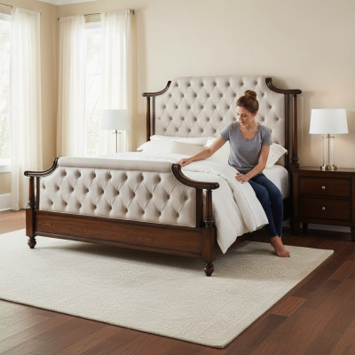 Bett Polster Design Luxus Doppel Hotel Betten Schlaf Zimmer Leder Chesterfield
