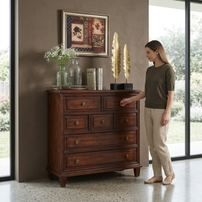 Italienische Stil Möbel Kommode Sideboard Schrank Hochschrank Möbel Echtholz Neu
