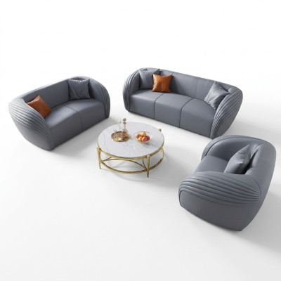 Luxus Sofagarnitur 322 Sitzer mit Möbel Couch Ledersofa Textil Gruppe Sofas Set