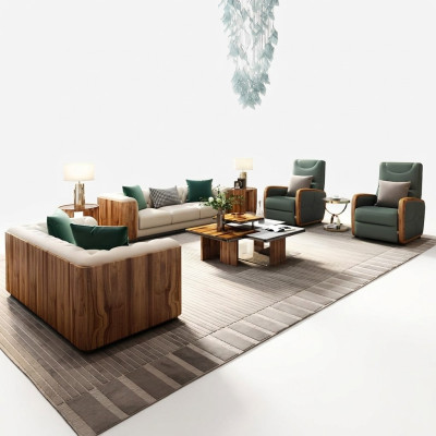 Luxus Möbel Sofagarnitur Couch Sofa Polster Designer Möbel 4tlg. Leder