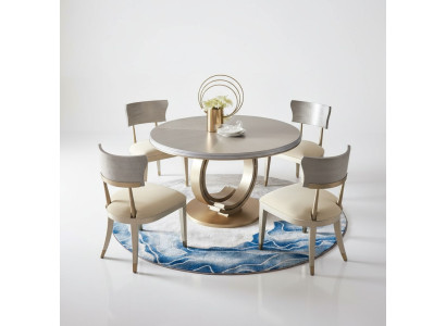 Design Rund Tisch 4x Stühle Ess Zimmer Sitz Runde Tische Garnitur Holz