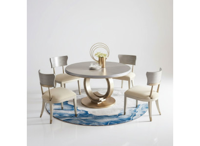 Designer esstisch luxus esszimmer tische polster holz Edelstahl tisch Rund