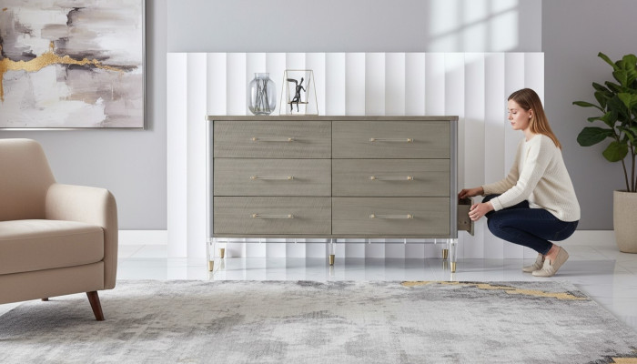 Design Kommode 6 Schubladen Sideboard Lowboard Schrank Anrichte