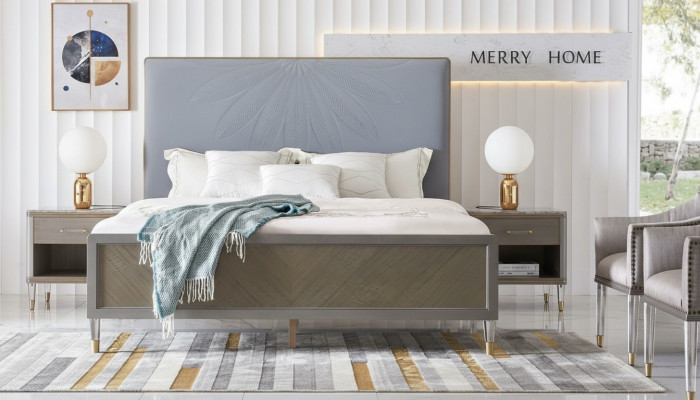 Bett 2x Nachttisch 3 tlg. Schlafzimmer Set Design Deko Modern Luxus Betten
