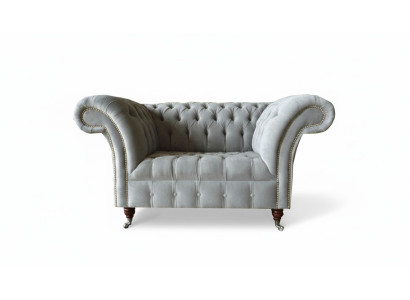 Chesterfield Sessel Couch Polster Sofa Textil Couchen 1,5 Sitzer Einsitzer