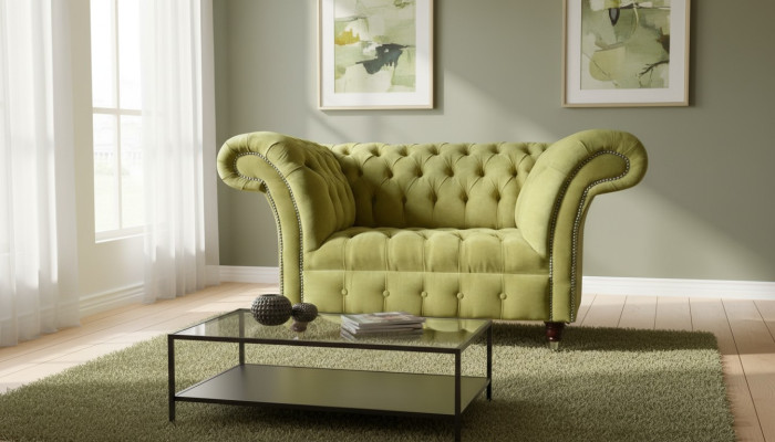 Chesterfield Sofa Couch Polster Garnitur 1,5 er Sofas Klassisch Einsitzer