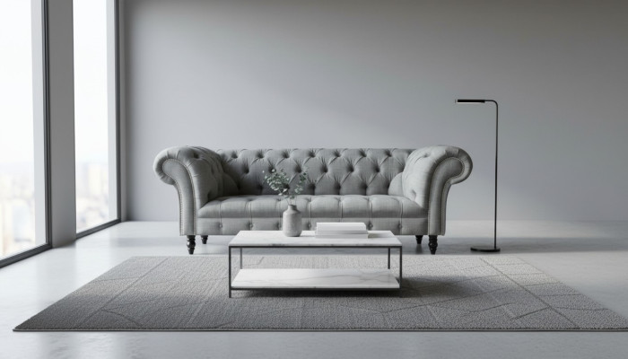 Chesterfield 3 Sitzer Designer Sofa Polster Sofas Couchen Stoff Textil