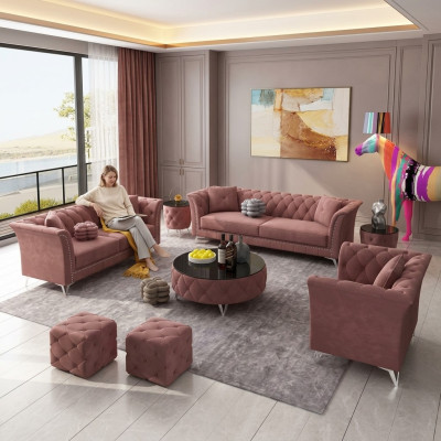 Sofagarnitur 3+2+1 Sitzer Stoff Couchen Polster Garnitur Sofas Couch Designer