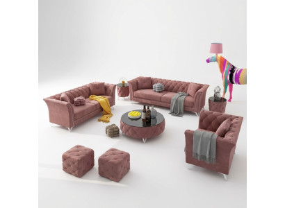 Sofagarnitur 3+2+1 Sitzer Stoff Couchen Polster Garnitur Sofas Couch Designer
