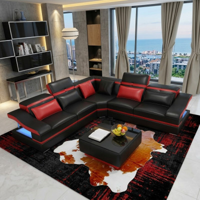 Ecksofa LForm Couchtisch Ecke Leder Garnitur Tisch Wohnlandschaft 2tlg
