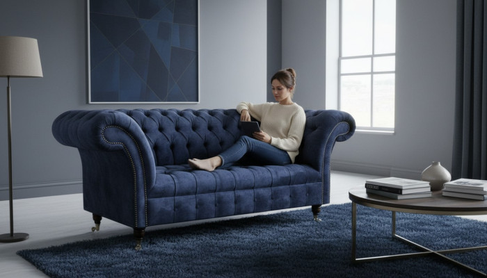 Couch Zweisitzer Klassische Textilsofa Couch Polster Sofa 2 Sitzer Samt Couchen