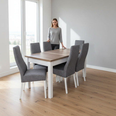 Essgarnitur Esstisch 6 x Stuhl Set Set Garnitur Tisch Essgarnitur Essgruppe 7tlg