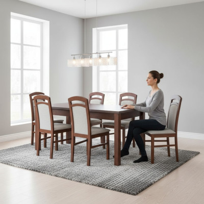 Komplett Set Esstisch + 6 Stühle Esszimmer Garnitur Ess Gruppe Tisch Tische 7tlg