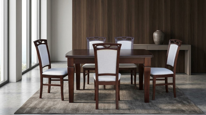 Esszimmer Holz Tische Essgruppe Set Stuhl Gruppe Neu Tisch 6 Design Stühle 7tlg