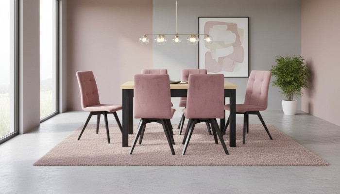 Klassischer Esstisch Tisch Holz Esszimmer Garnitur 6x Stuhl Set Stühle 7 tlg.Set