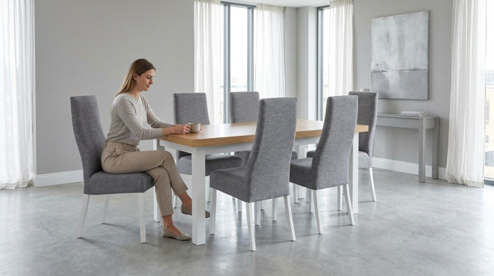 Esszimmer Komplett Garnitur Tisch 4x Stuhl Set 7tlg. Esstisch Holz Essgruppe Neu
