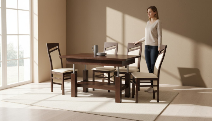 Design Esszimmer Set Garnitur 5tlg Holz Möbel Küchen 4x Stuhl Tisch Lehnstühle