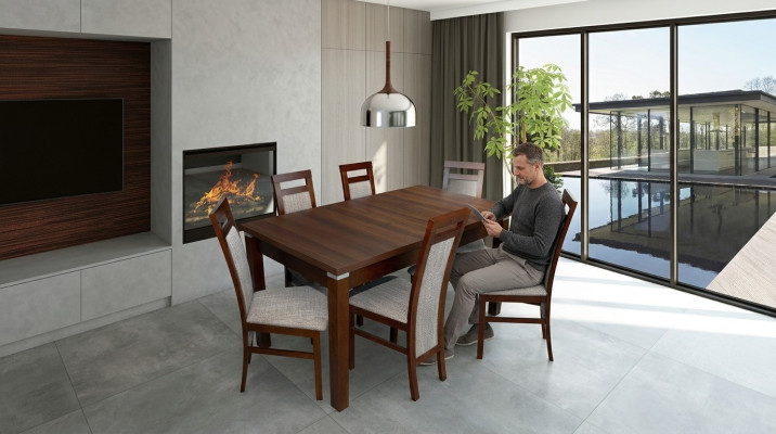 Komplett Set Esstisch + 6 Stühle Esszimmer Set Holz Ess Gruppe Tische Tisch 7tlg