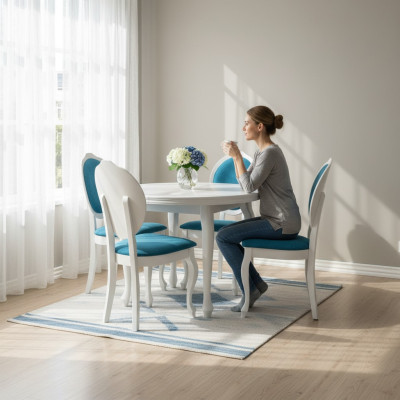 Esstisch + 4 Stühle Esszimmer Set Essgruppe Klassischer Tisch 5tlg Set Stuhl neu