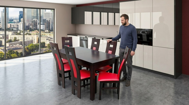 Komplett Set Esstisch + 6 Stühle Esszimmer Set HolzTische Ess Gruppe Tisch 7tlg