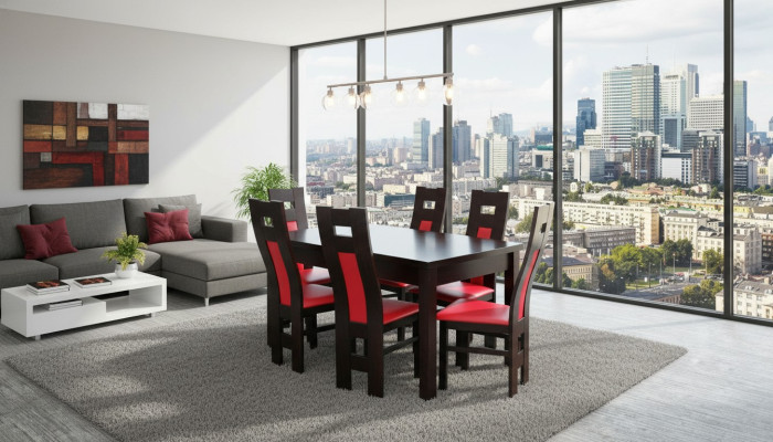 Komplett Set Esstisch + 6 Stühle Esszimmer Set HolzTische Ess Gruppe Tisch 7tlg