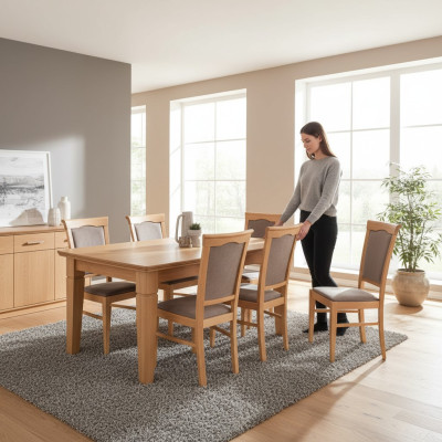 Komplett Set Esstisch 4 Stühle Esszimmer Set Ess Gruppe Holz Tisch Tische 5tlg