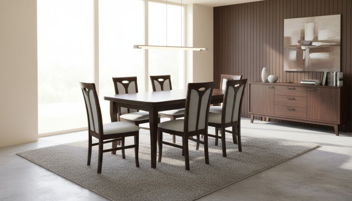 Klassische Esszimmer Möbel Essgarnitur Lehnstuhl Tisch Gruppe 7tlg. Set Modern