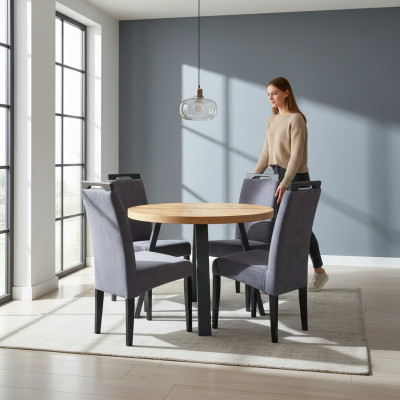 Esstisch 4 x Stühle Esszimmer Set Essgruppe Moderne Stuhle Tisch Tische 5tlg.