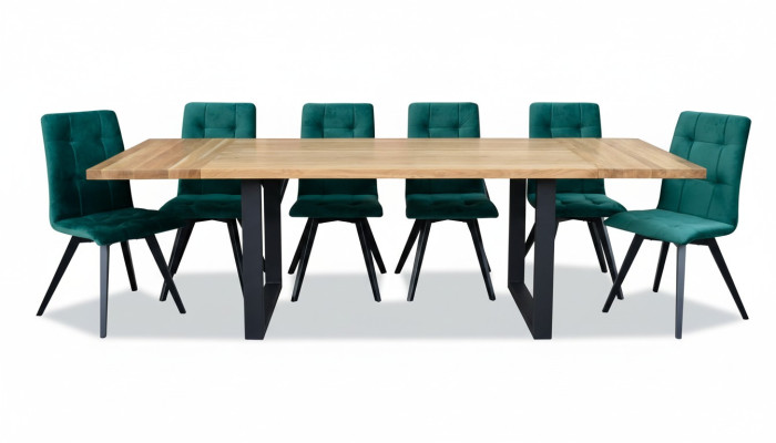 Esszimmer Design Möbel Stuhlgruppe Tisch + 6 Lehn Stühle 7 tlg. Set Garnitur Neu