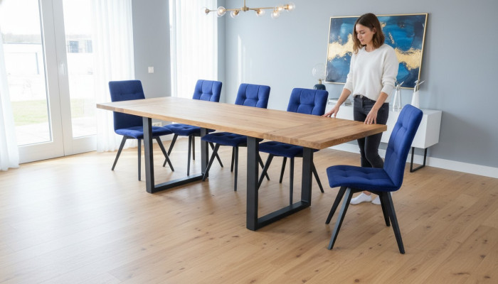 Klassischer Garnitur Esstisch Tisch Holz Esszimmer 6x Stuhl Set Stühle 7 tlg.Set