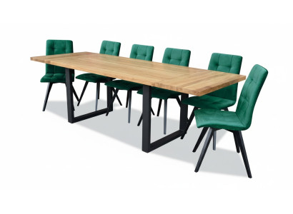 Design Ess Zimmer Stuhl Set Metall Tische Sessel 6x Stühle Tisch Garnitur 7tlg.