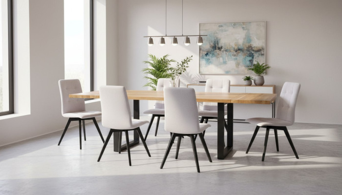 Ess Zimmer Holz Tisch Design Wohn Set Garnitur Set Klassische Möbel 7 tlg. Neu