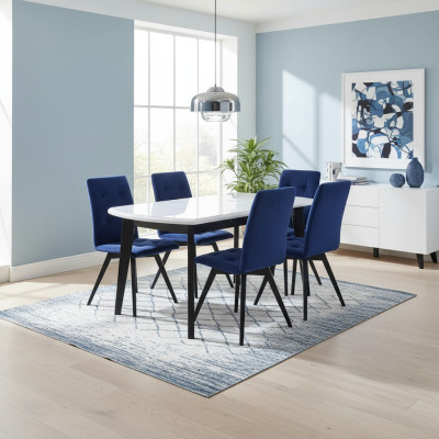 Komplett Set Esstisch Esszimmer 6x Stühle Set Holz Ess Gruppe Tisch Tische 7tlg