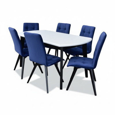 Komplett Set Esstisch Esszimmer 6x Stühle Set Holz Ess Gruppe Tisch Tische 7tlg