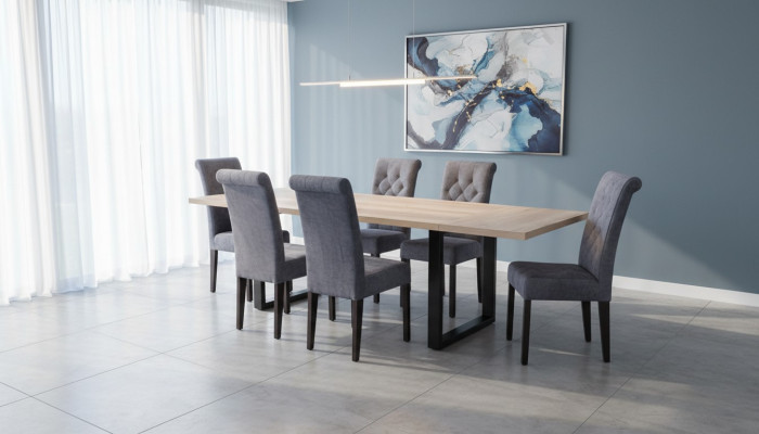 Klassische Set Esstisch + 6x Stühle Lehn Stuhl Garnitur Tische Esszimmer Gruppe