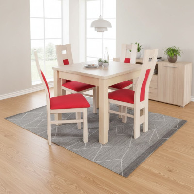 Design Esszimmer Set Garnitur 5tlg Holz Möbel Kommode 4x Stuhl Tisch Gruppen Neu