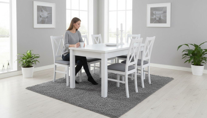 Esstisch 6 Stühle Stuhl Esszimmer Garnitur Lehnstühle Tische Tisch S18-L 7tlg.