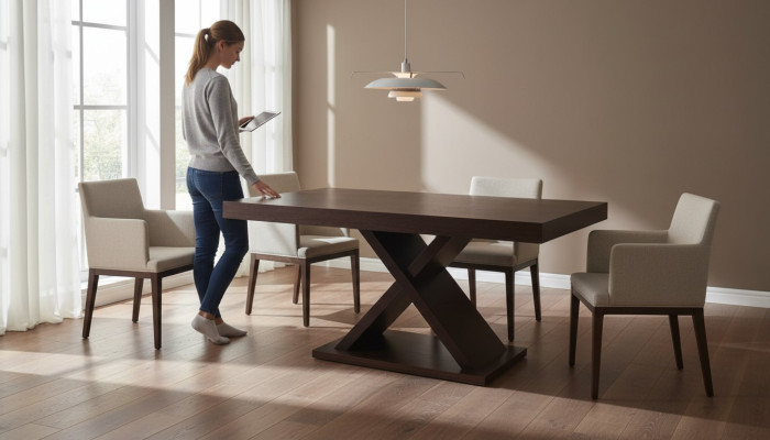 Design Esstisch Design Tisch Holz Esszimmer Wohnzimmertisch Tische 160/210cm Neu
