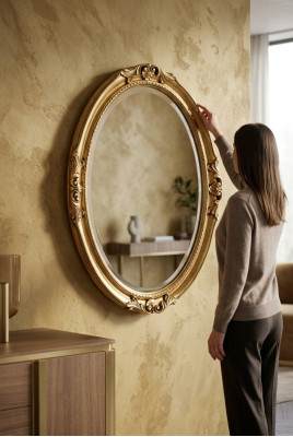 Design Spiegel Wand Dekoration Wandspiegel Deko 73x94 Barock Rokoko Holt Rahmen