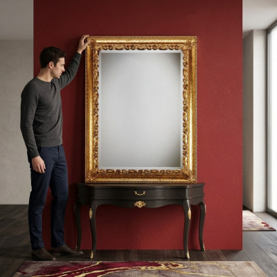 Design xxl Spiegel Wandspiegel Echt Holz Rahmen Hängespiegel Luxus Möbel Barock