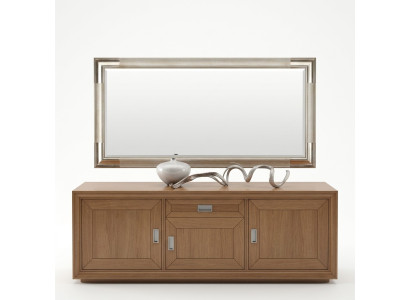 Designer Spiegel Anrichte Barock Spiegel Wohn Zimmer Regal Luxus Spiegel Silber