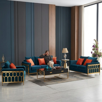 Sofagarnitur 3+2+1 Sitzer Relax Set Design Sofas Polster Couchen Leder