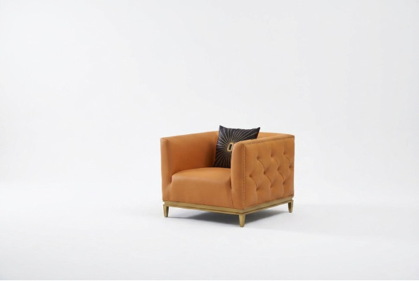 Sessel Design Couch Sofa Sitzer Leder Lounge Deko Club Polster Luxus Ohren