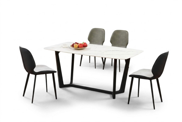 Luxus Tisch Edelstahl Marmor Imitat Stein Deko Esstisch Esszimmer Tische