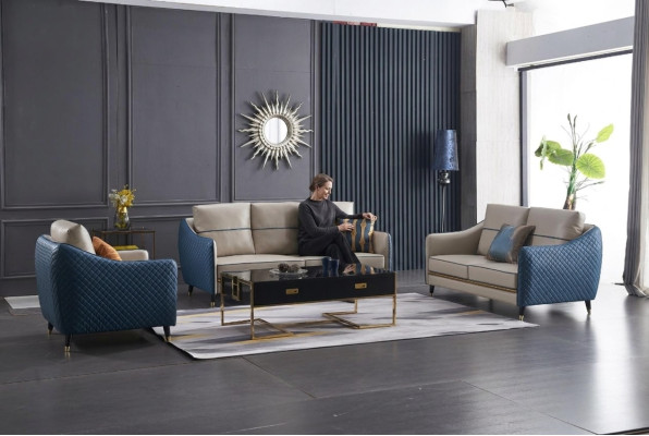 Design Klassiker Chesterfield Big xxl 3 Sitzer Couch Leder Textil Sofas
